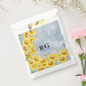 Blauer Sonnenblumen Monogramm Hochzeit Geschenktütchen (Versiegelt)