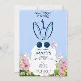 Blauer Sonnenblumengarten Frühjahr Sommer Geburtst Einladung