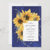 Blauer Sonnenblumengedanken, Hochzeit des Landes Einladung (Vorderseite)