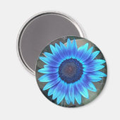 Blauer Sonnenblumenmagnet Magnet (Vorderseite/Rückseite)