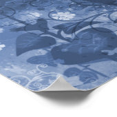 Blauer Sonnenblumenposter Poster (Ecke)