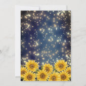 Blauer Sonnenblumensaitenbeleuchtung Einladung (Rückseite)