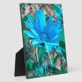 Blauer Sonnenblumenschild Foto Fotoplatte (Seite)