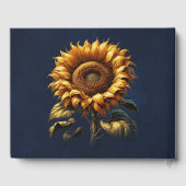 Blauer Sonnenblumenzug Gästebuch (Rückseite)