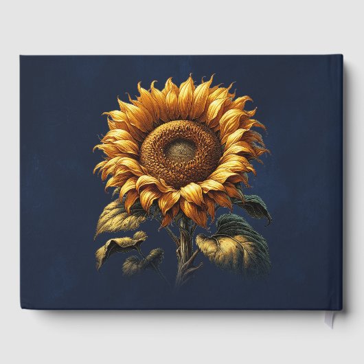 Blauer Sonnenblumenzug Gästebuch (Rückseite)