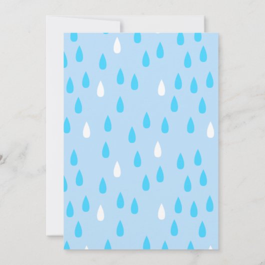 Blauer Sonnenschirm Dusche Einladung (Rückseite)