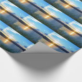 Blauer Sonnenuntergang am See Geschenkpapier (Ecke)