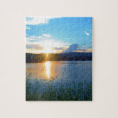 Blauer Sonnenuntergang am See Puzzle (Vertikal)