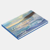 Blauer Sonnenuntergang am Strand Gästebuch (Ecke)