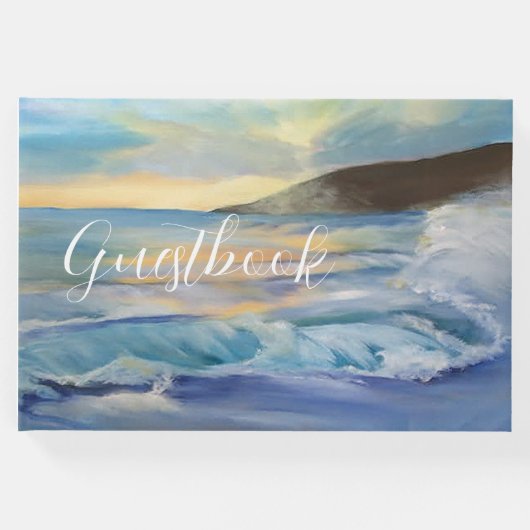Blauer Sonnenuntergang am Strand Gästebuch (Vorderseite)