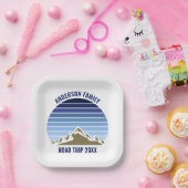 Blauer Sonnenuntergang individuell anpassbares Par Pappteller (Party)