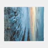 Blauer Sonnenuntergang, Kalifornien Fleecedecke (Vorderseite (Horizontal))