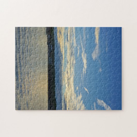 Blauer Sonnenuntergang Puzzle (Horizontal)