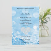 BLAUER SPARKLE BOKEH BABELDRUCKERINVITATION EINLADUNG (Stehend Vorderseite)
