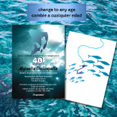 Blauer Spaß Fischen jedes Alter für Männer Geburts Einladung