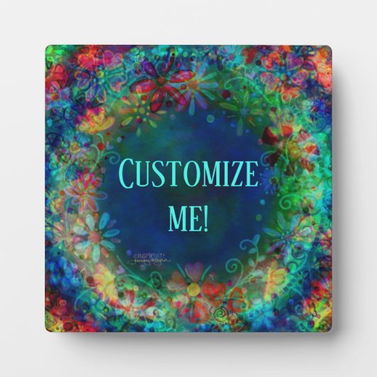 Blauer Spaß Hübsch Boho Inspirivity Fotoplatte (Vorderseite)