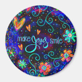 Blauer Spaß macht Jesus lächeln florale Inspirivit Magnet (Vorne)