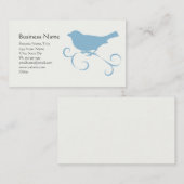 Blauer Spatz mit Band Visitenkarte (Vorne/Hinten)