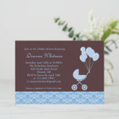 Blauer Spaziergänger mit Einladung (Stehend Vorderseite)