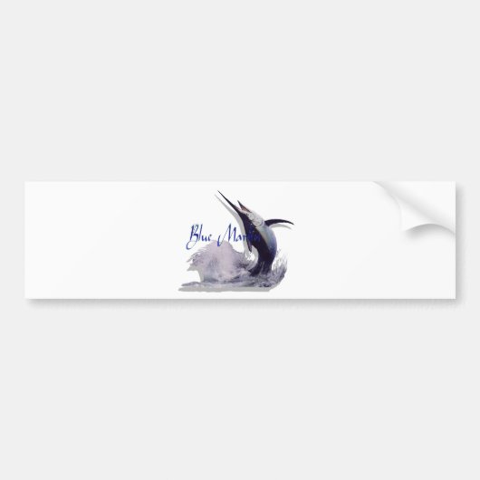 blauer Speerfisch Autoaufkleber (Vorne)