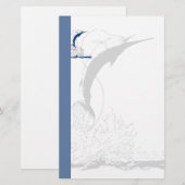 Blauer Speerfisch, blauer Streifen und Briefpapier (Vorne/Hinten)