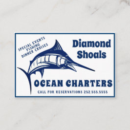 Blauer Speerfisch-Entwurfs-Ozean-Charter Visitenkarte