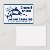 Blauer Speerfisch-Entwurfs-Ozean-Charter Visitenkarte (Vorne/Hinten)