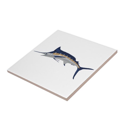 Blauer Speerfisch Fliese (Seite)