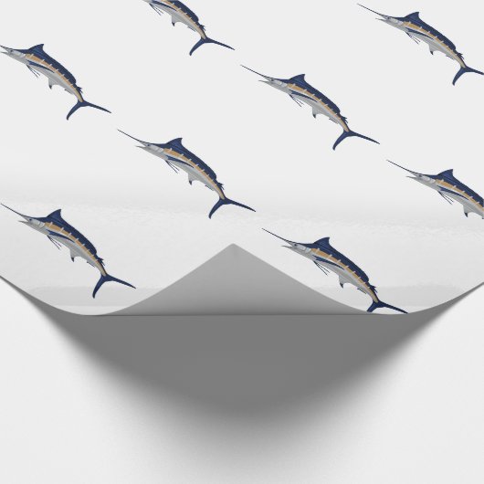 Blauer Speerfisch Geschenkpapier (Ecke)