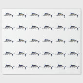 Blauer Speerfisch Geschenkpapier (Flach)