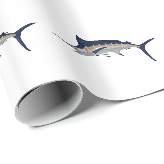 Blauer Speerfisch Geschenkpapier (Rolleneckpunkt)