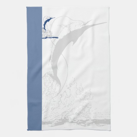 Blauer Speerfisch, Geschirrtuch (Vertikal)