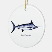 Blauer Speerfisch-Logo Keramikornament (Links)