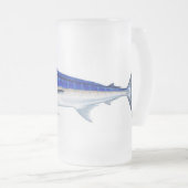 Blauer Speerfisch Mattglas Bierglas (VorderseiteRechts)