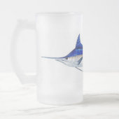 Blauer Speerfisch Mattglas Bierglas (Links)