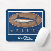 Blauer Speerfisch-Mausunterlagen Mousepad (Mit Mouse)