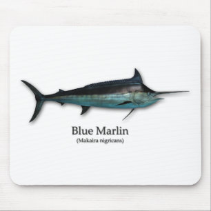 Blauer Speerfisch Mousepad