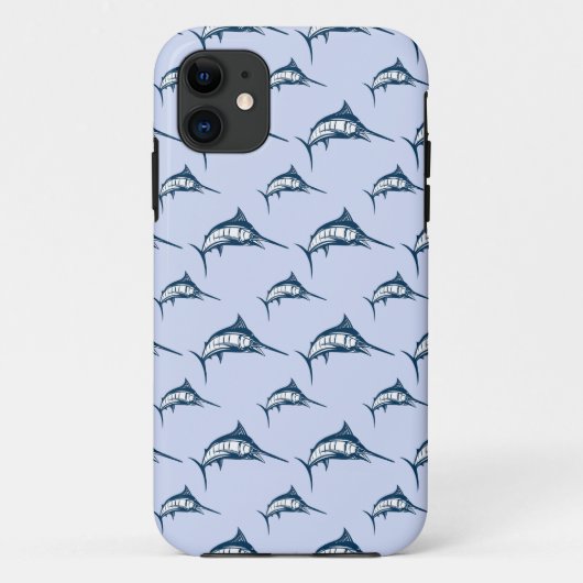 Blauer Speerfisch-Muster Case-Mate iPhone Hülle (Rückseite)