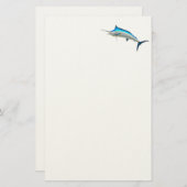 Blauer Speerfisch-Sportfisch Briefpapier (Vorne/Hinten)