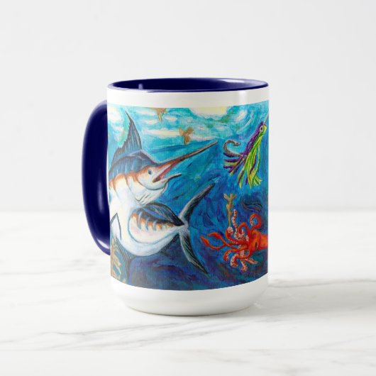 Blauer Speerfisch Tasse (Vorderseite Links)