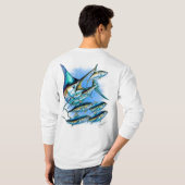 Blauer Speerfisch und Thunfisch T-Shirt (Schwarz voll)