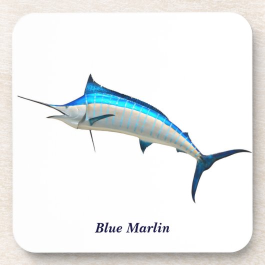 Blauer Speerfisch Untersetzer (Vorderseite)