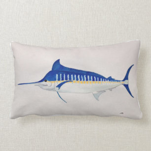 Blauer Speerfisch-Wurfs-Kissen Lendenkissen