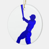 Blauer Spieler Keramik Ornament (Links)