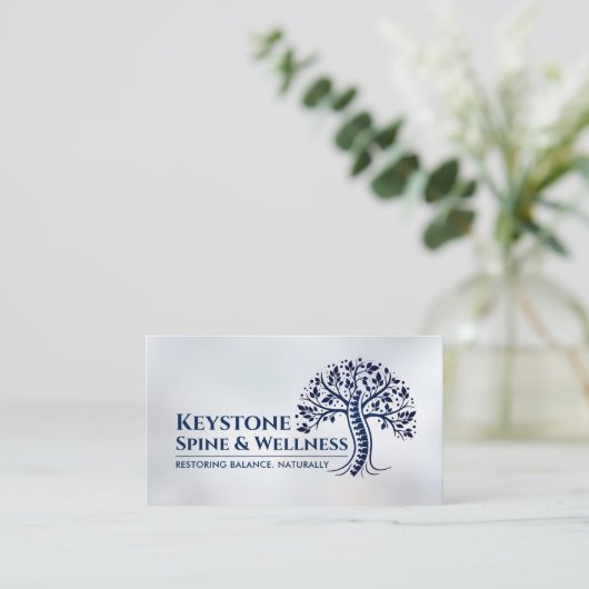 Blauer Spine Tree Visitenkarte (Stehend Vorderseite)