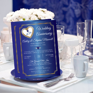 Blauer Spinell-Diamant 65. Hochzeitstag-Party Einladung