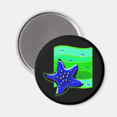 Blauer Spiny Starfish Magnet (Vorderseite/Rückseite)