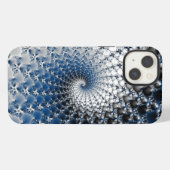 Blauer Spiral iPhone Hülle (Rückseite (Horizontal))