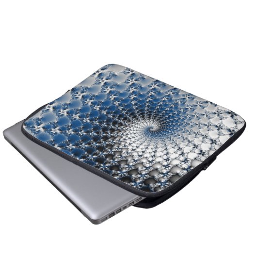 Blauer Spiral Laptopschutzhülle (Vorne Knopf)