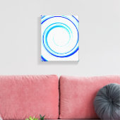Blauer Spiral Leinwanddruck (Insitu (Wohnzimmer))